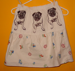 Pug skirt with flowers